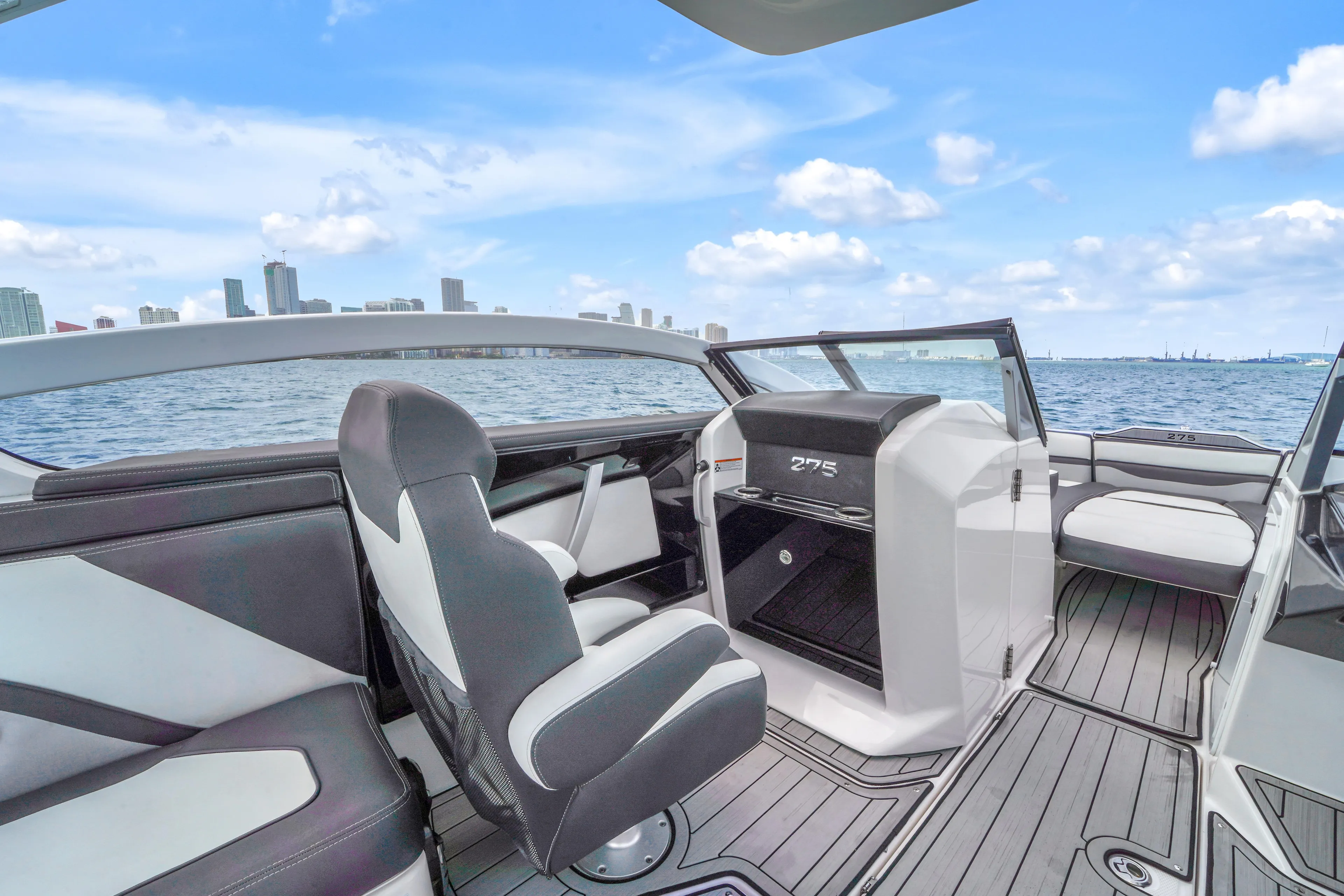 Helm and cockpit area aboard The Content Boat